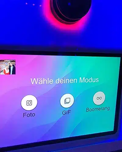 Fotobox mieten mit mit GIF und Boomerang Funktion