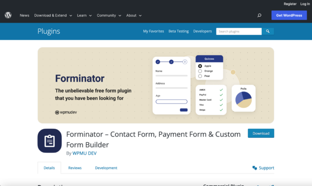 Forminator wordpress plugin