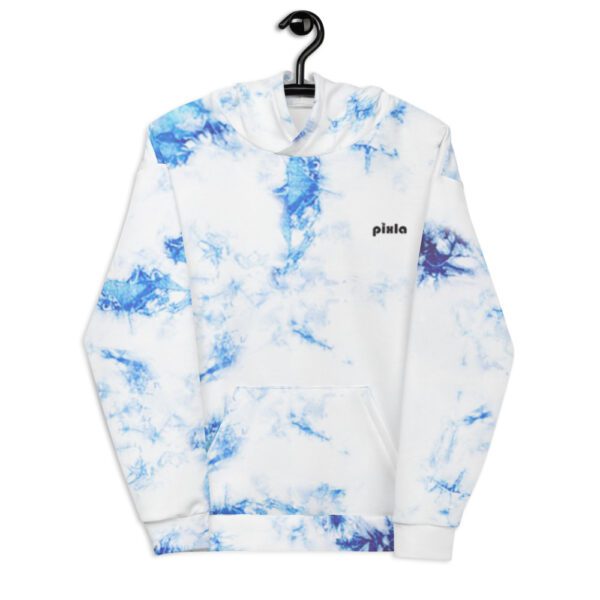 Cobalt blue and white comfy unisex hoodie with a soft outside and a vibrant print, and an even softer brushed fleece inside making it nice and warm. Sublimation print all over.