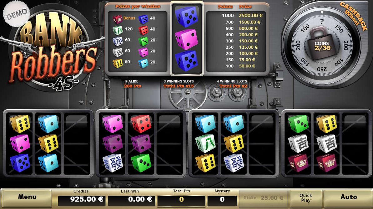 Air Dice casino games | Free Bank Robbers 4S demo | The mysterious vault