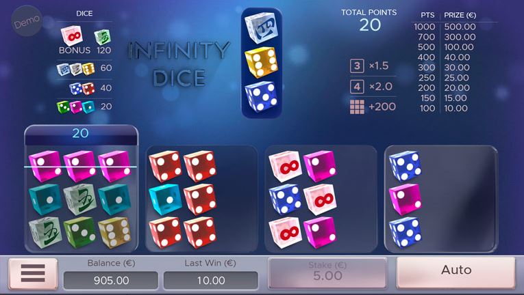 Infinity Dice | Demo game | Doublers & mystery