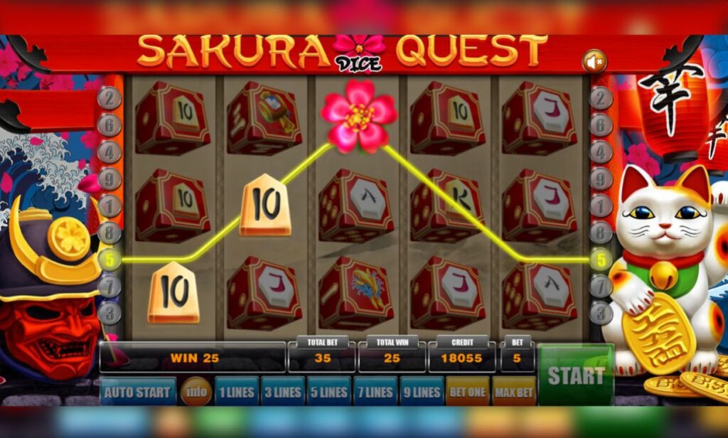 Jeux de casino Mancala Gaming | Dés Sakura Quest | Devinez la carte - Wild