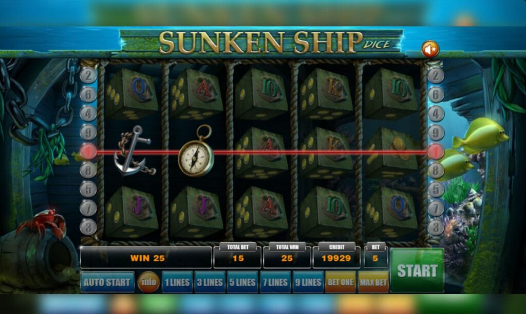 Mancala Gaming jeux de casino | Sunken Ship Dice | Place2bet démo - Pay table