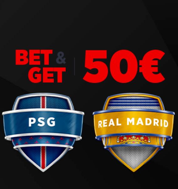 Ladbrokes.be Bet & Get promo on the 8th finals of the Champions League PSG - Real Madrid