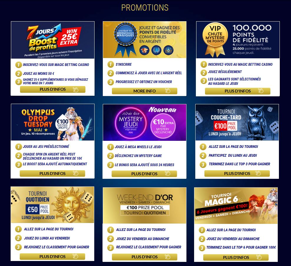 Magic Betting Casino promotions