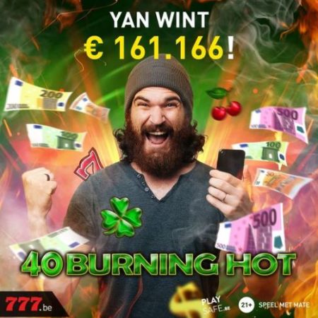 Yan won the insane amount of €161,166 on 777