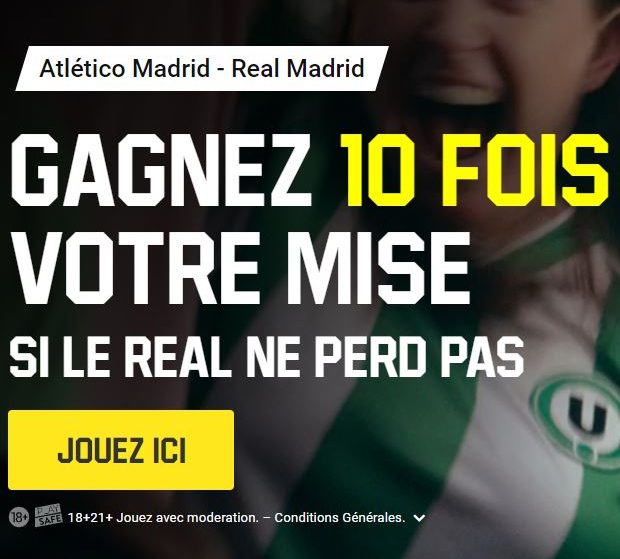 Le Real Madrid gagne ou fait match nul ? Gagnez 10 fois votre mise