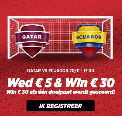 Qatar vs Ecuador | Extra contant geld