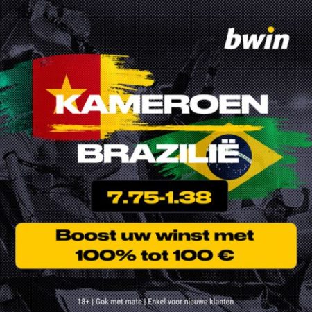 Boost u winst tot 100% tot 100 € | Kameroen – Brazilië op het WK