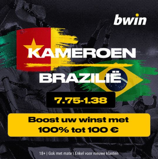 Boost u winst tot 100% tot 100 € | Kameroen – Brazilië op het WK