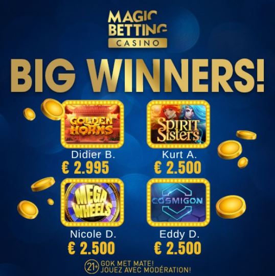 Grote winnaars van vorige week | Magicbetting casino