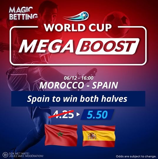 Daily World Cup Mega Boost | Morocco vs Spain