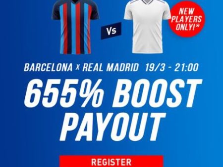 Receive a 655% boost on your first bet
