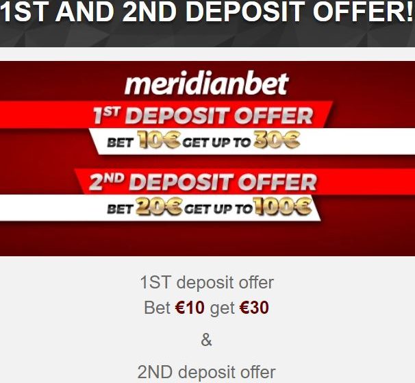 2 deposit offers at Meridianbet for new players