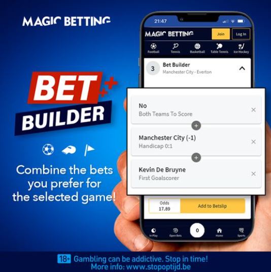 De Bet Builder tool op Magic Betting