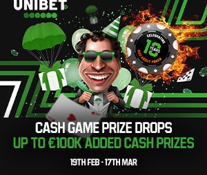 Unibet Poker: Win groot tijdens het 10-jarig jubileum
