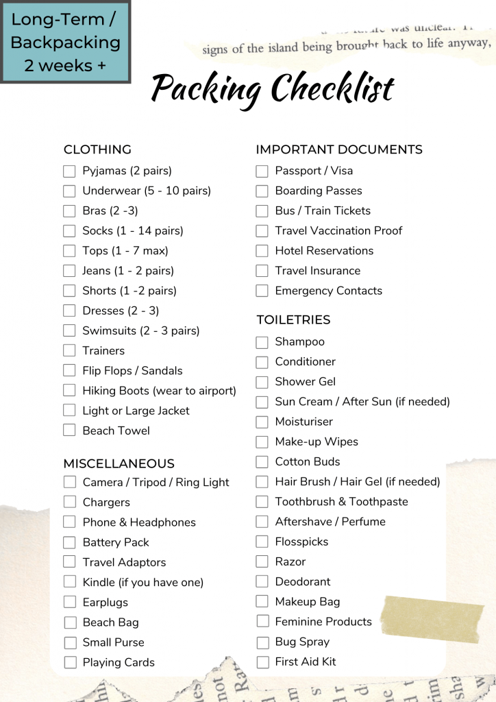 3 Generic Packing Lists You Need to Download For An Easy Trip