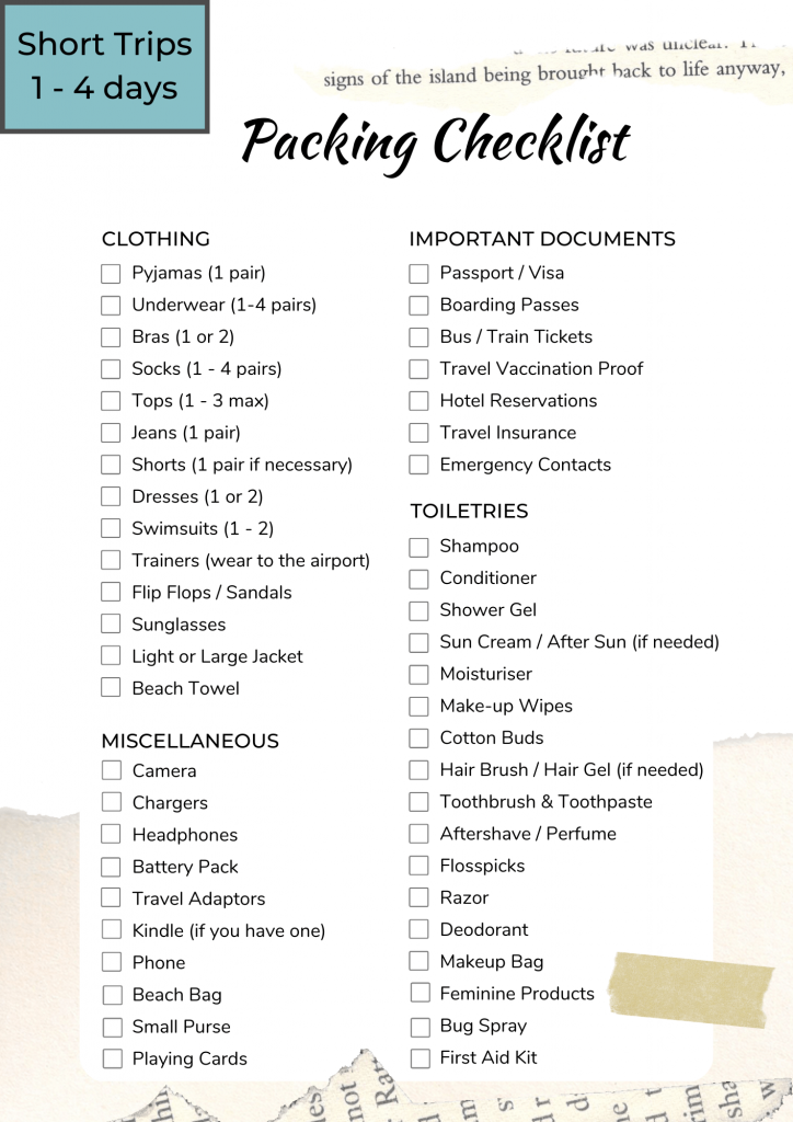 A Vacation Packing Checklist You Need to Download