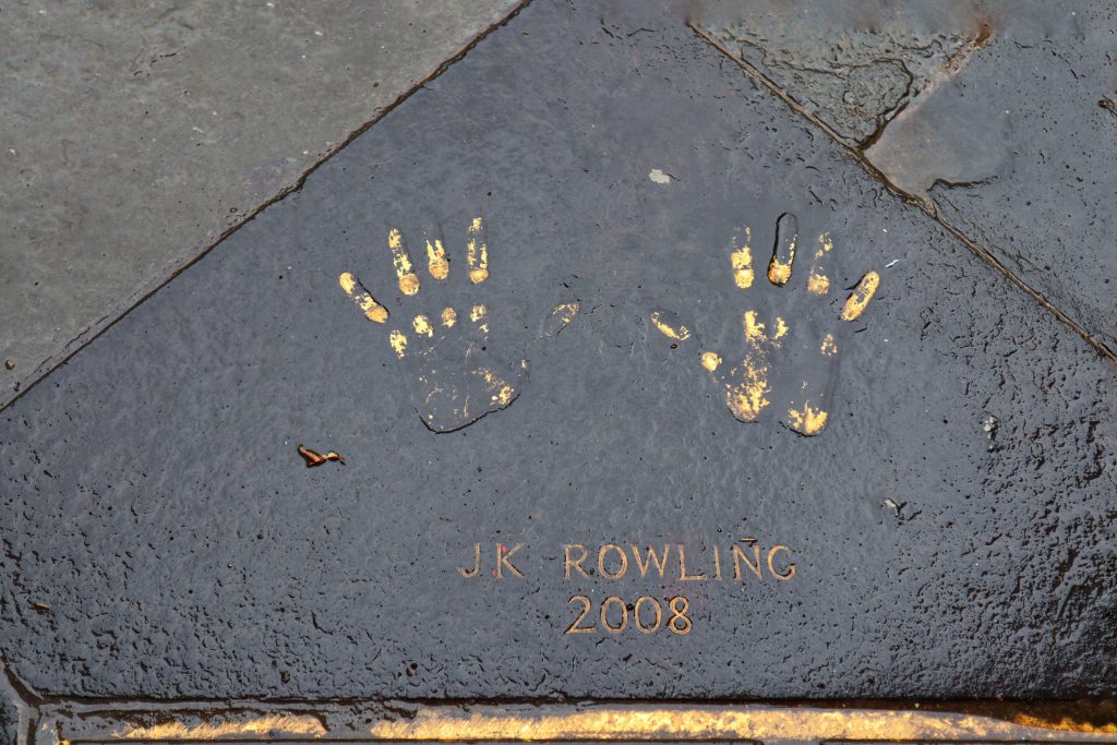 Walking Tours are the best things to do within a city no matter where you are. This photo was taken of J.K Rowling's handprints on the free Harry Potter walking tour.