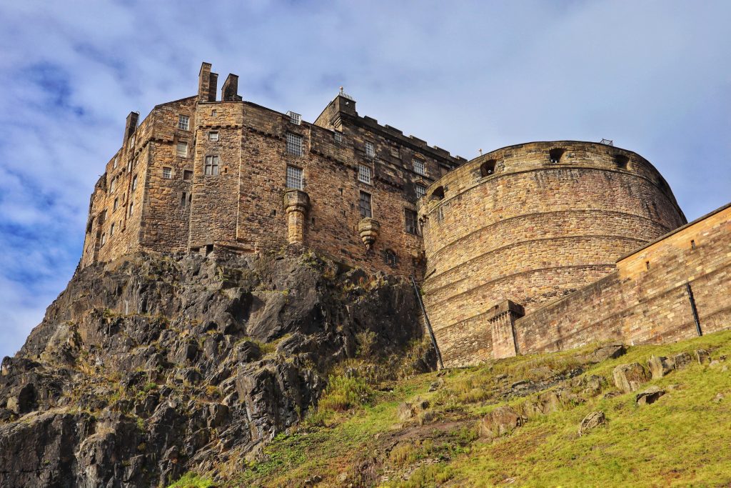 View of Edinburgh Castle from below.