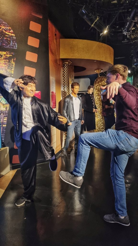 Liam posing with some Kung Fu moves in front of the Jet Li wax figure at the Madame Tussaurds Museum. In our opinion, this is a great thing to do in New York City and one of our favourite tourist attractions in the top 7 list.