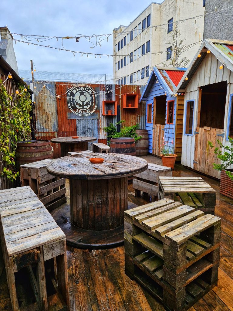 Black Isle also has their own bar and brewery. If you come to Inverness when the weather is nice, it is great to enjoy the garden area with a drink or two.