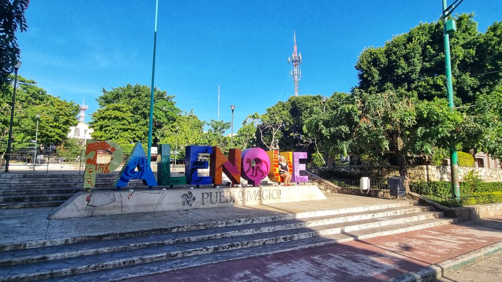 Palenque sign in the town.
