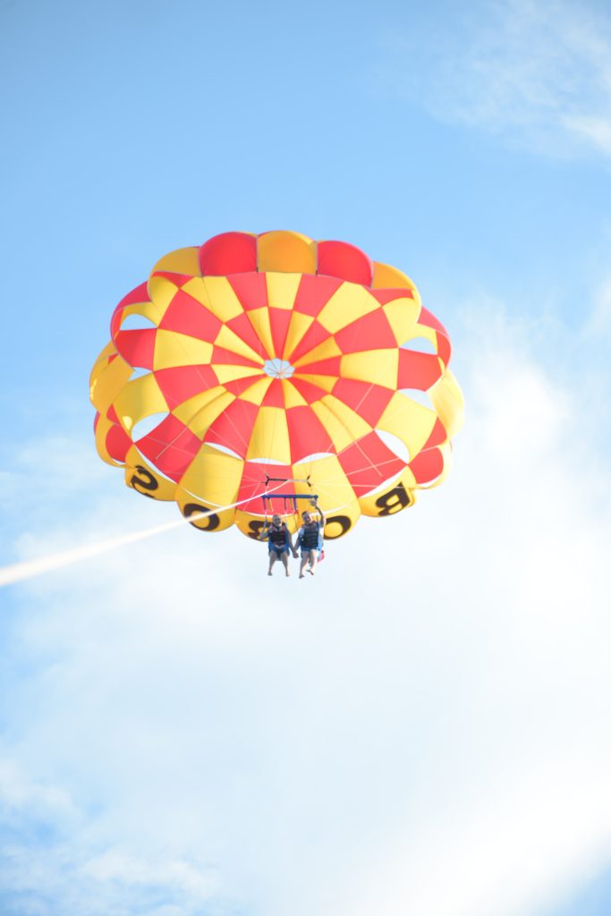 Amy & Liam parasailing.