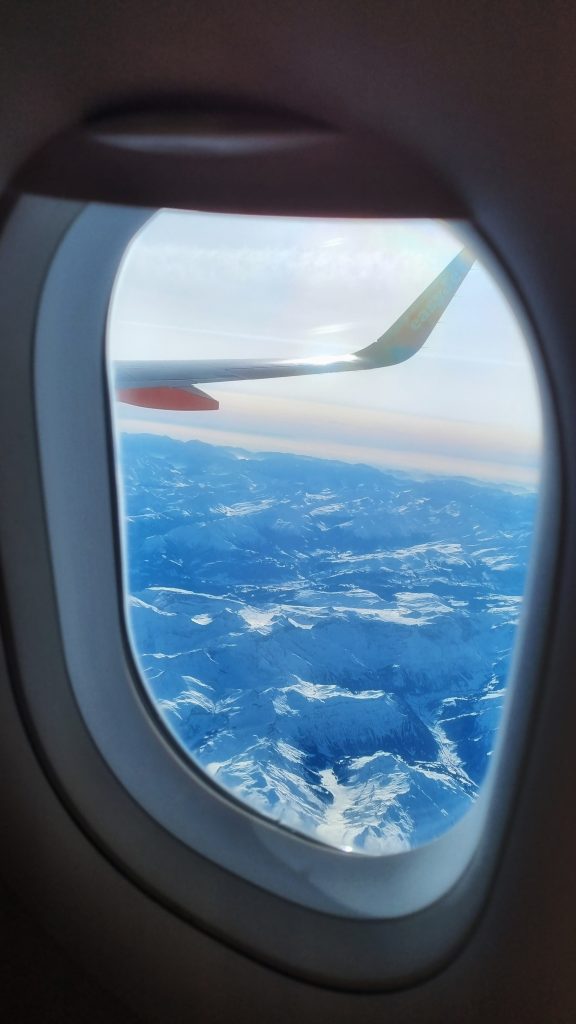 View from the airplane window on the way Hurghada