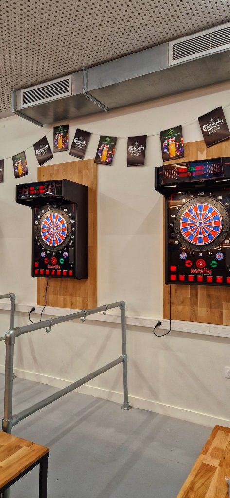 Hostels have a lot of great amenities. This particular hostel in Paris had dart boards you could use for free.
