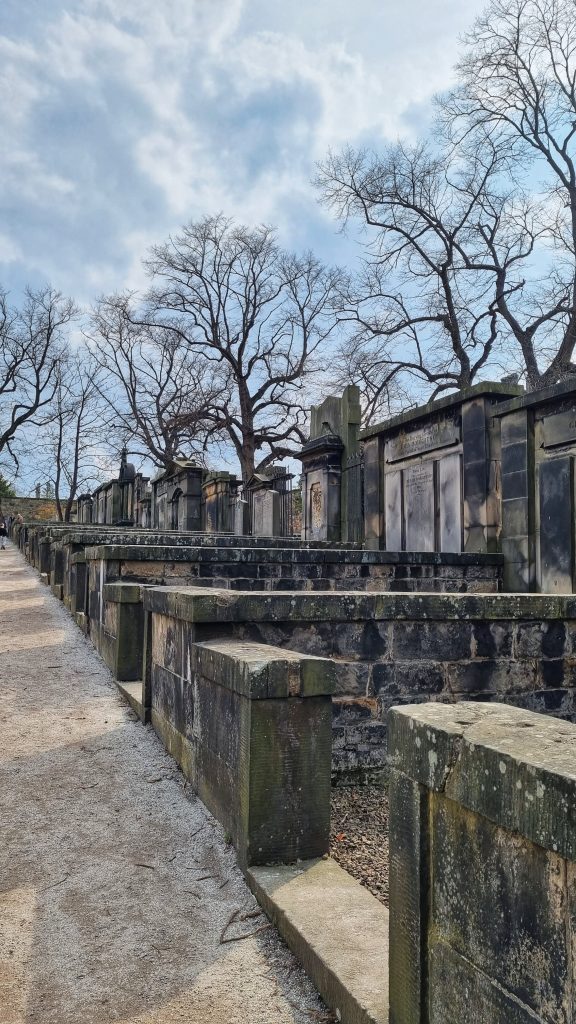 View of some of the graves in the Kirkyard.