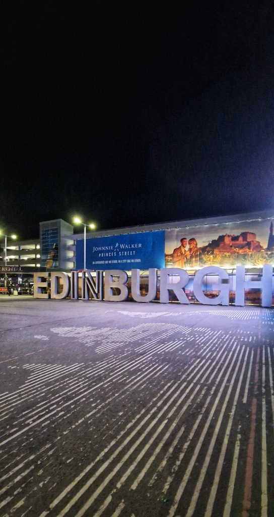 Edinburgh Sign at the airport. 