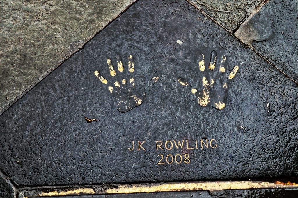 J.K Rowlings hands imprinted into the ground. Amy took this photo when she was solo travelling to Edinburgh and joined the Harry Potter Walking Tour.