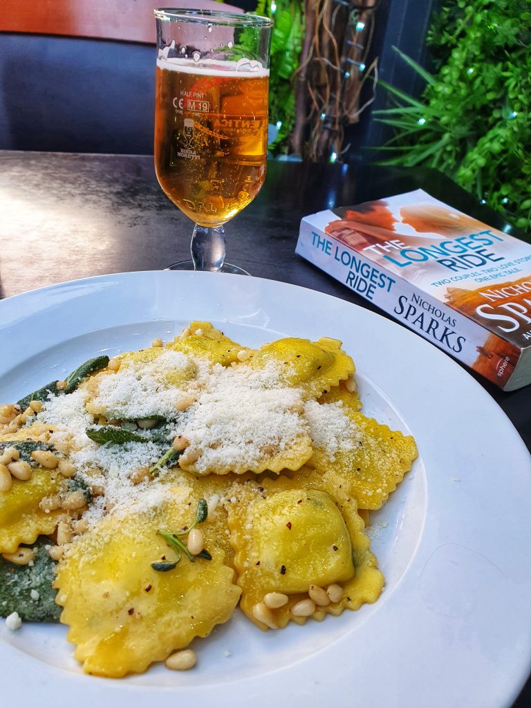 Ravioli that Amy enjoyed on one of her solo travel trips to Edinburgh.