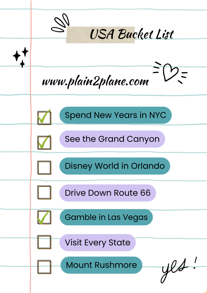 Bucket List Visiting the USA