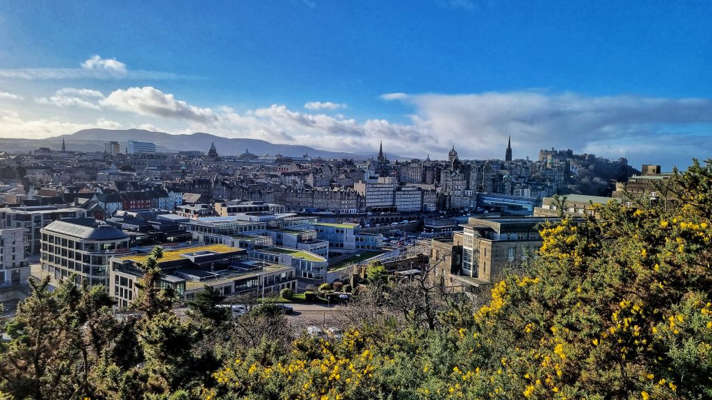 View of Edinburgh City from above.