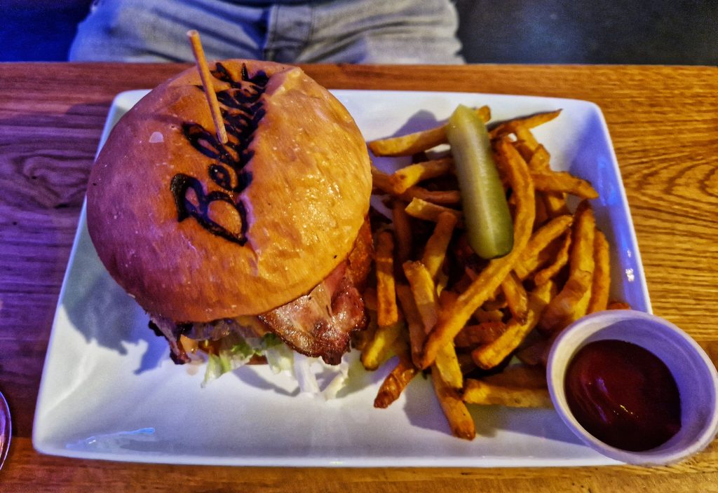 An incredible burger and fries that we got to enjoy at St. Christopher's hostel in Barcelona.