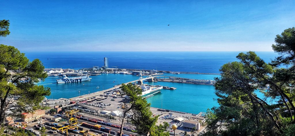 View from the cable car stop off on the way to Montjuic Castle.