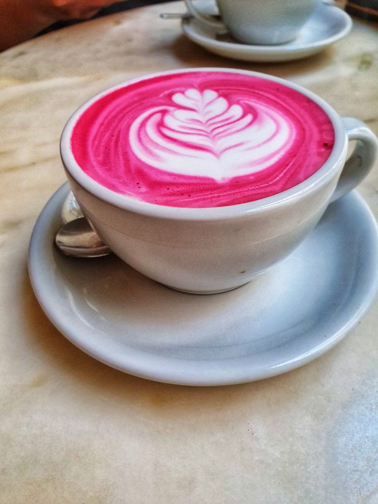 Pink latte is absolutely great thing to try whilst you're in Lisbon and Instagram friendly too!