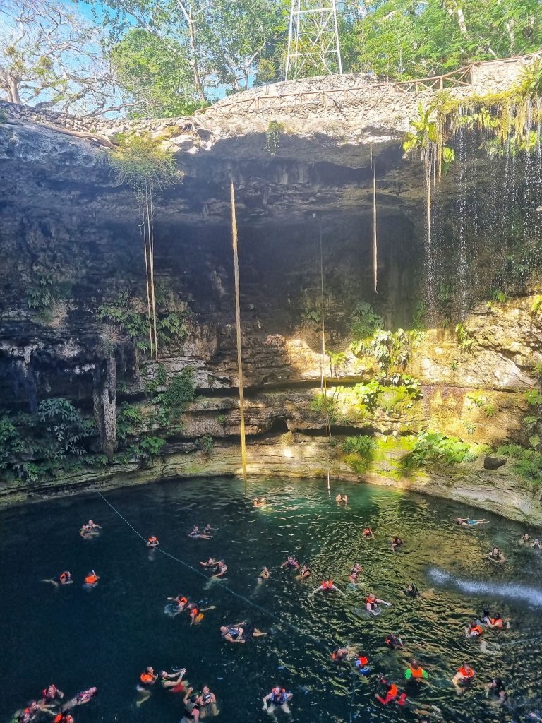 A beautiful cenote on one of the tours in Cancun