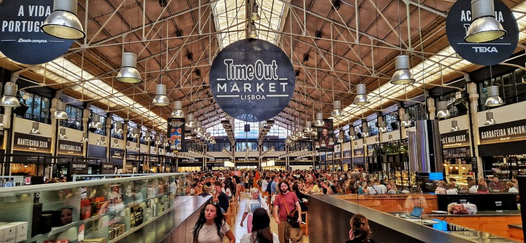 The Time Out Market is one of the best places to visit in Lisbon and it is usually very busy.
