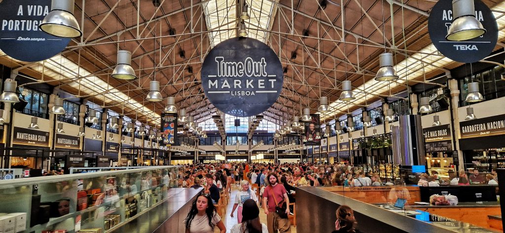 The Time Out Market is one of the best places to visit in Lisbon and it is usually very busy.