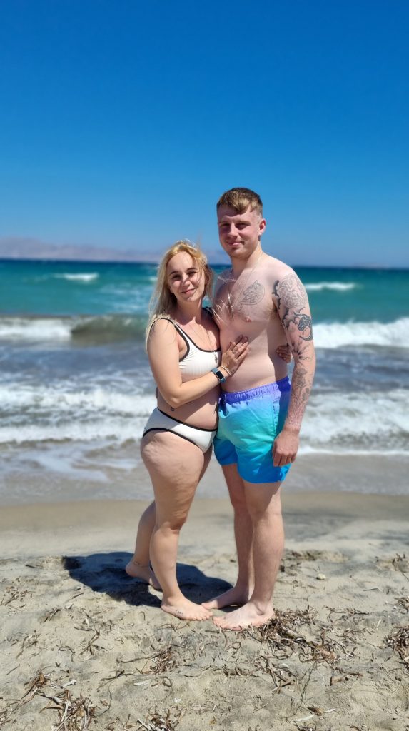 Amy & Liam enjoying the sun at Tam Tam Beach.