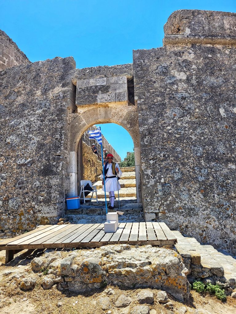 Greek dancer with a flag