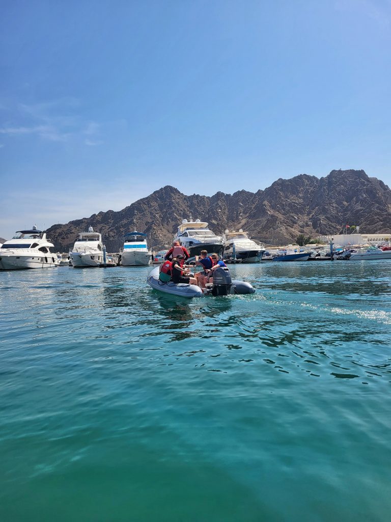 One of the boats heading out on the water from Muscat.