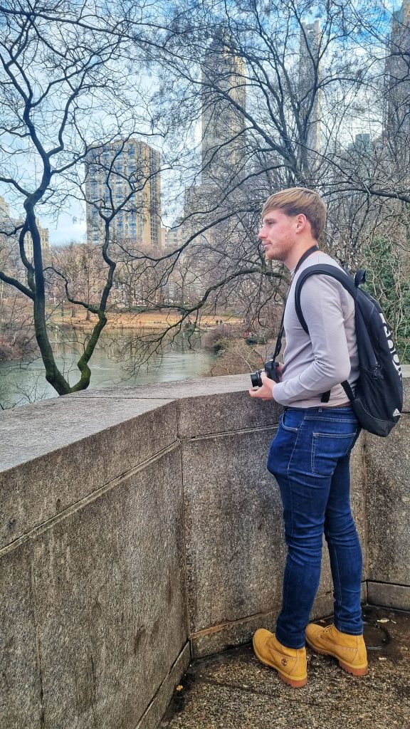 Liam enjoying the views across Central Park.