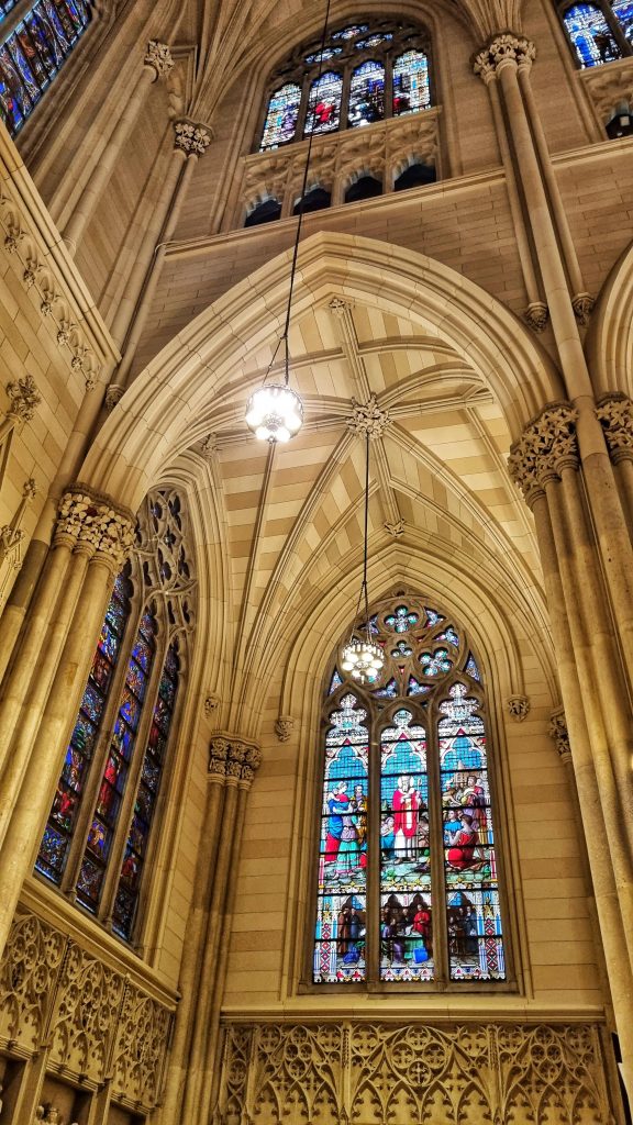 The inside of St. Patrick's Cathedral and the stunning stained glasses.