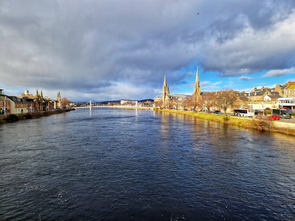 View of Inverness from the bridge.