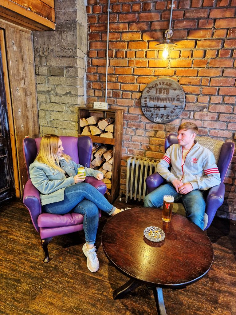 Amy & Liam enjoying drinks at the Piano Bar in Inverness.