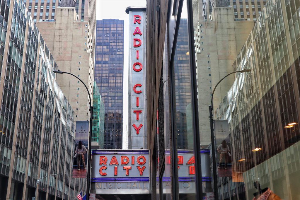 The sign for Radio City Music Hall